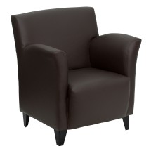 Flash Furniture ZB-ROMAN-BROWN-GG Roman Series Brown Leather Reception Chair