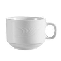 CAC China RSV-1-S Roosevelt Embossed Stacking Cup 8 oz.