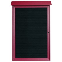 Aarco Products PLD4832L-7 Rosewood Single Hinged Door Plastic Lumber Message Center with Letter Board, 32&quot;W x 48&quot;H