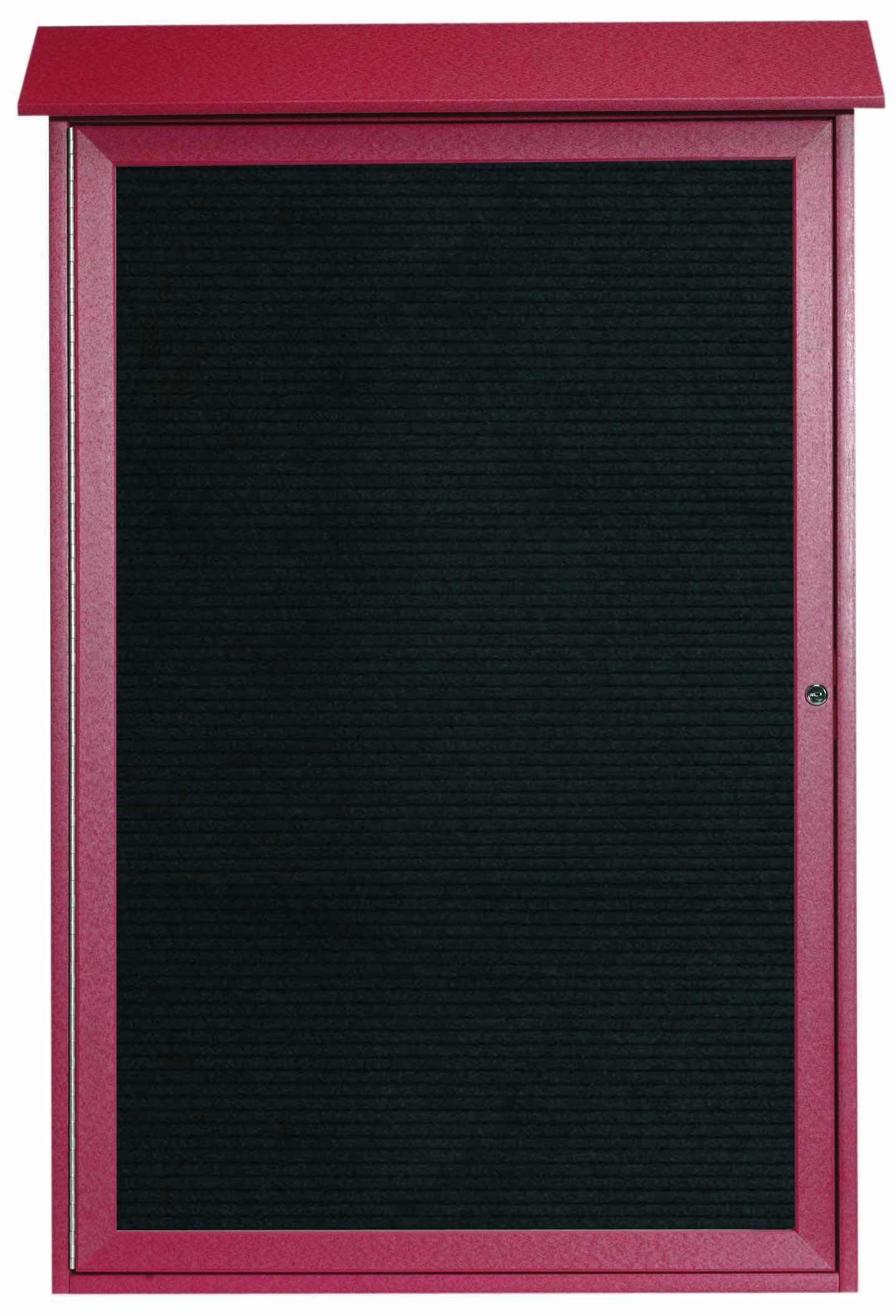 Aarco Products PLD4832L-7 Rosewood Single Hinged Door Plastic Lumber Message Center with Letter Board, 32"W x 48"H