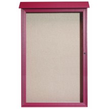 Aarco Products PLD5438-7 Rosewood Single Hinged Door Plastic Lumber Message Center with Vinyl Board, 38&quot;W x 54&quot;H