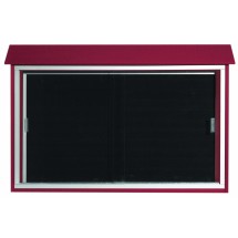 Aarco Products PLDS3045L-7 Rosewood Sliding Door Plastic Lumber Message Center with Letter Board, 45&quot;W x 30&quot;H