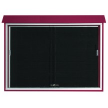Aarco Products PLDS4052L-7 Rosewood Sliding Door Plastic Lumber Message Center with Letter Board, 52&quot;W x 40&quot;H