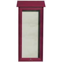 Aarco Products OPLD3416-7 Rosewood Slimline Top Hinged Single Door Plastic Lumber Message Center with Vinyl Board- 16&quot;W x 34&quot;H