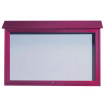 Aarco Products PLD3045T-7 Rosewood Top Hinged Single Door Plastic Lumber Message Center with Vinyl Board, 45&quot;W x 30&quot;H