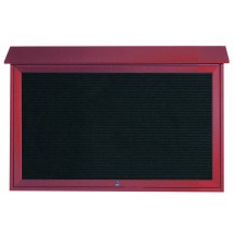 Aarco Products PLD3045TL-7 Rosewood Top Hinged Single Door Plastic Lumber Message Center with Letter Board, 45&quot;W x 30&quot;H