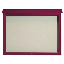 Aarco Products PLD4052T-7 Rosewood Top Hinged Single Door Plastic Lumber Message Center with Vinyl Board, 52&quot;W x 40&quot;H