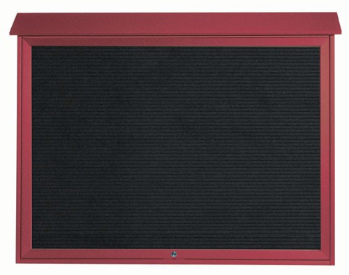 Aarco Products PLD4052TLDPP -7 Rosewood Top Hinged Single Door Plastic Lumber Message Center with Letter Board with Posts, 52"W x 40"H
