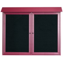 Aarco Products PLD3645-2L-7 Rosewood Two Door Hinged Door Plastic Lumber Message Center with Letter Board, 45&quot;W x 36&quot;H 