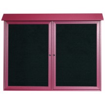 Aarco Products PLD4052-2L-7 Rosewood Two Door Hinged Door Plastic Lumber Message Center with Letter Board, 52&quot;W x 40&quot;H