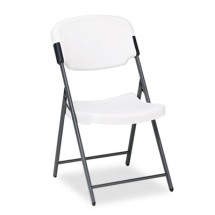 Rough 'N Ready Folding Chair, Platinum Seat/Platinum Back, Black Base