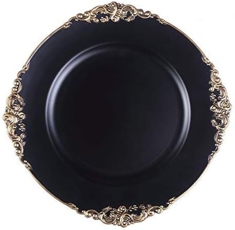 Round Antique Black Charger Plate 13