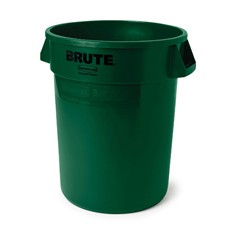 Brute Trash Container, 32 Gallon, Dark Green 