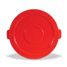 Round Flat Top Lid for 32 Gallon Brute Containers, Red