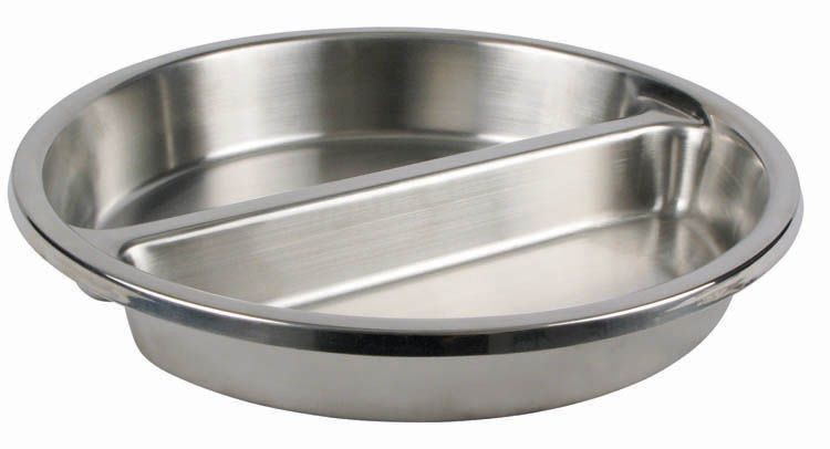 Winco SPFD-2R Round Divided Food Pan for 6 Qt. Chafer