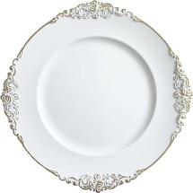 Round Royal Antique White Charger Plate 13"