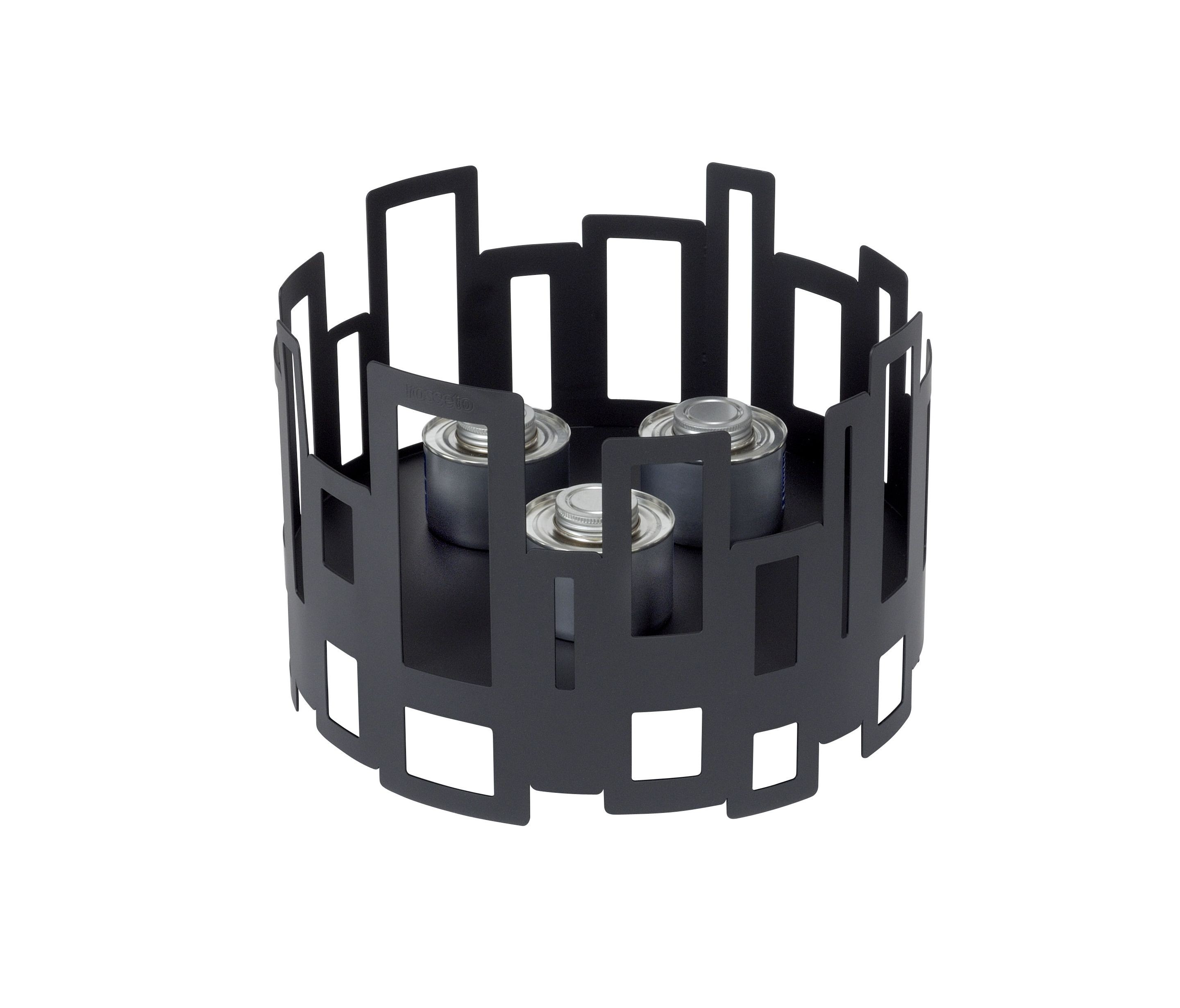 Rosseto SM111 Round Black Matte Steel Buffet Warmer 14.25" x 9.5"
