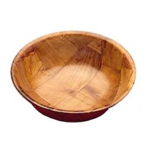 TableCraft 206 Mahogany Round Woven Wood Salad Bowl 6&quot;