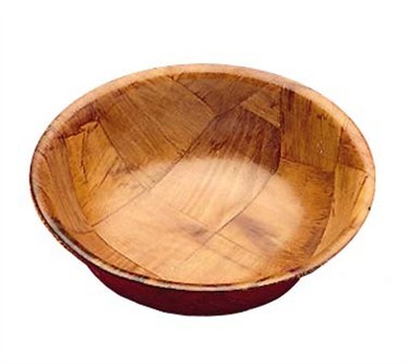 TableCraft 206 Mahogany Round Woven Wood Salad Bowl 6"