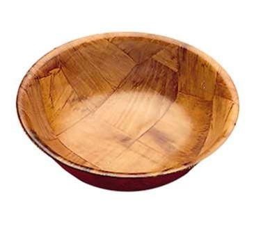 TableCraft 207 Round Mahogany Woven Wood Salad Bowl 7"