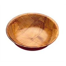 TableCraft 208 Round Mahogany Woven Wood Salad Bowl 8&quot;