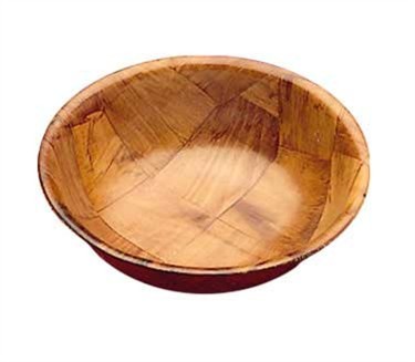 TableCraft 208 Round Mahogany Woven Wood Salad Bowl 8"
