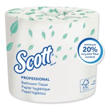 SCOTT Essential Standard Roll 2-Ply Bath Tissue, 80 Rolls/Carton