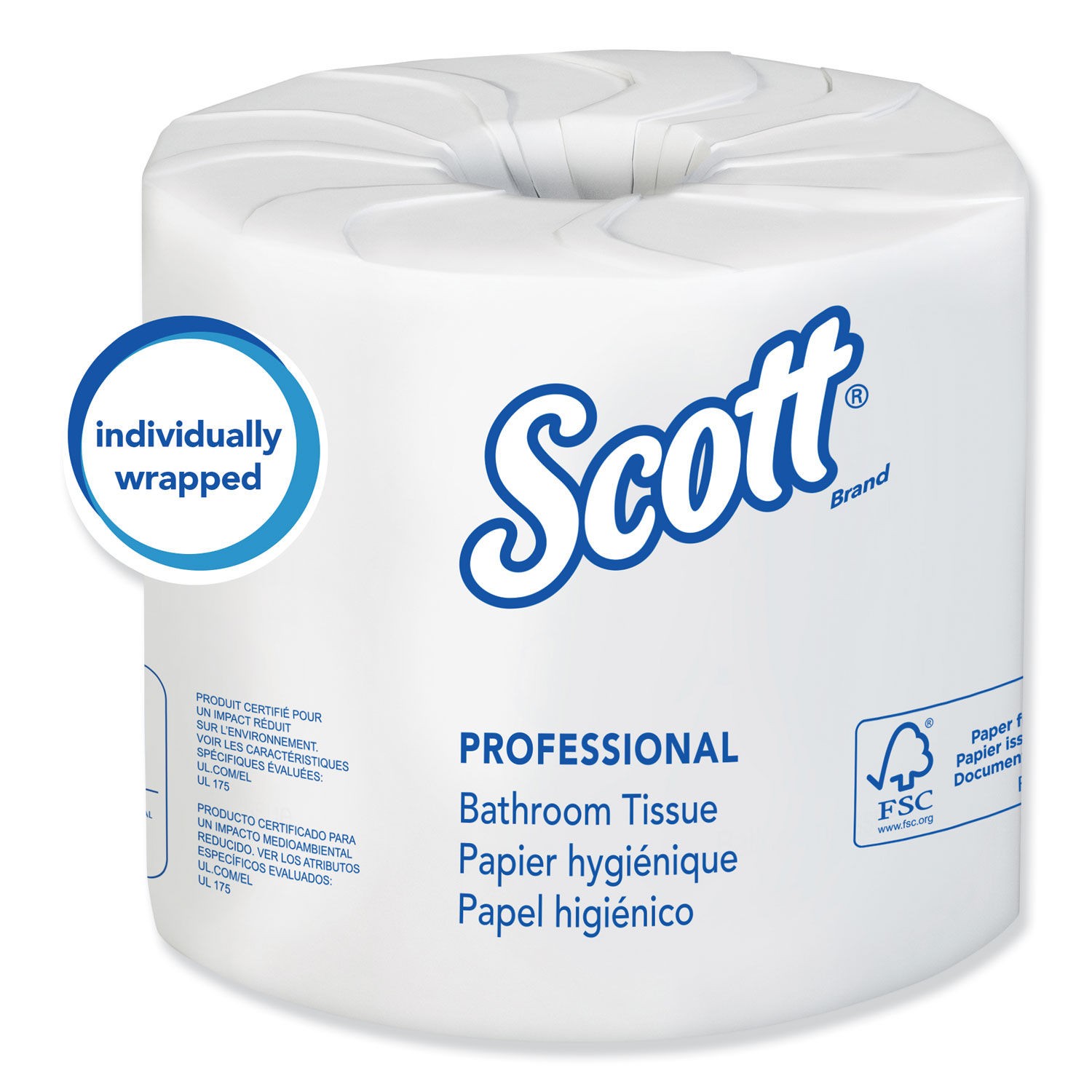 SCOTT Essential 100% Recycled Fiber 2-Ply Bathroom Tissue, 80 Rolls/Carton