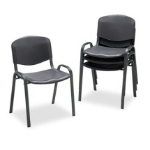 Safco Black Contoured Seat Stacking Chair, 4/Carton