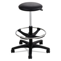 Safco Black Extended-Height Lab Stool, Chrome Footring, 32"H