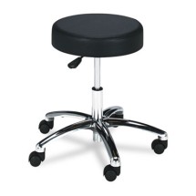 Safco Black Pneumatic Lab Stool, Chrome Base, 22