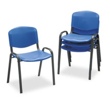 Safco Blue Contoured Seat Stacking Chair, 4/Carton