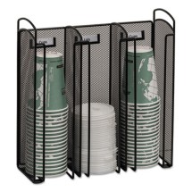 Safco Onyx 3 Compartment Black Mesh Cup and Lid Organizer