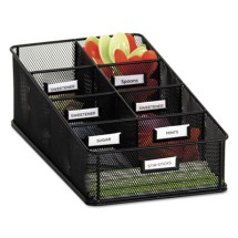 Safco Onyx 7 Section Black Steel Mesh Breakroom Organizer