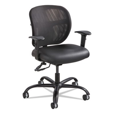 Safco Vue Intensive Use Black Mesh Back Task Chair with Padded Seat