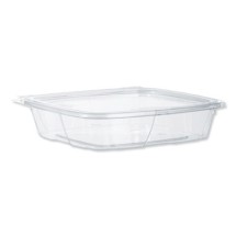 SafeSeal Tamper-Resistant, Tamper-Evident Deli Containers with Flat Lid, 35 oz, Clear, 200/Carton