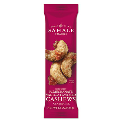 Sahale Snacks Glazed Mix, Cashew Pom Vanilla, 1.5 oz, 18/Carton