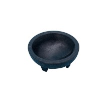 CAC China SLDB-4 Black Plastic Molcajete Salsa Bowl 4 oz.