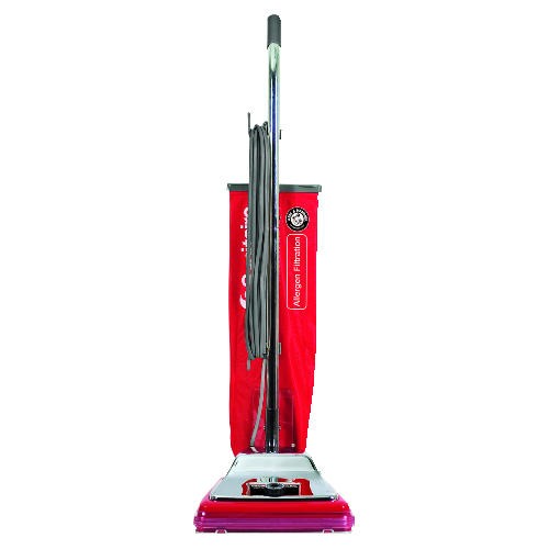 TRADITION Bagged Upright Vacuum, 7 Amp, 17.5 lb., Chrome/Red
