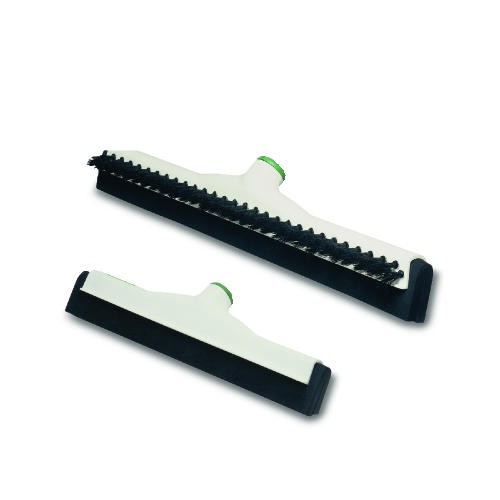 Sanitary Brush with Squeegee, 18" Brush, Moss Handle