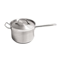 CAC China S3AP-10H Stainless Steel Saucepan with Helper Handle with Lid 10 Qt.