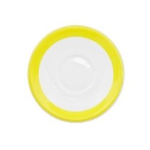 CAC China R-2-Y Rainbow Yellow Saucer, 6&quot;