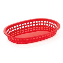 G.E.T. Enterprises RB-830-R Red Plastic Oval Basket, 10-3/4&quot; x 7-1/4&quot; 