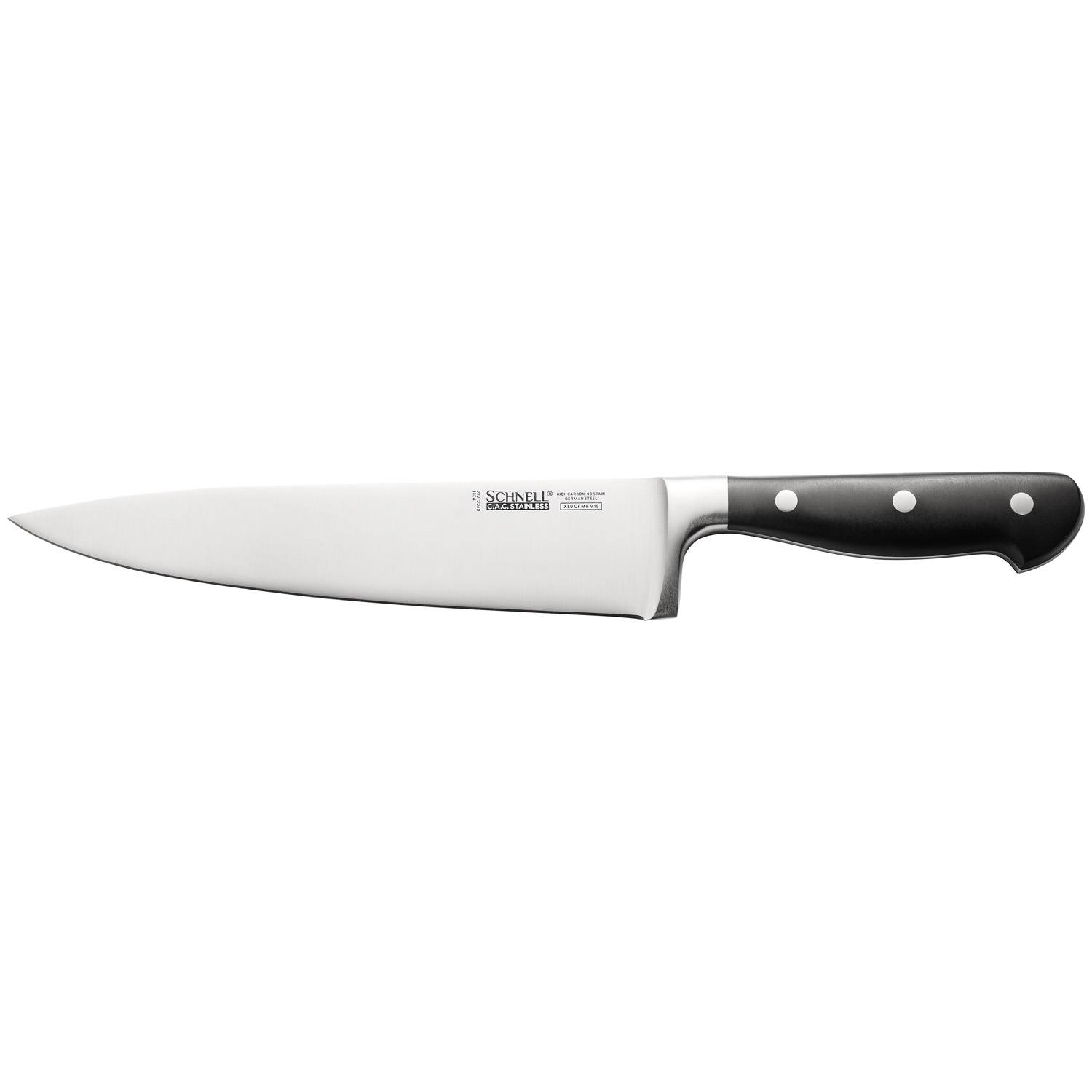 CAC China KFCC-G80 Schnell Forged Chef Knife with Black Handle 8"