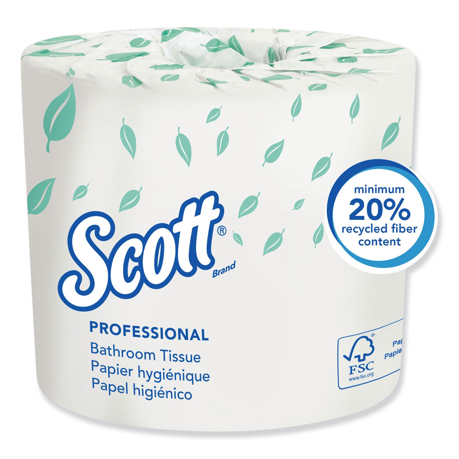 Scott Standard Roll Toilet Paper, 2-Ply, 20 Rolls/Carton