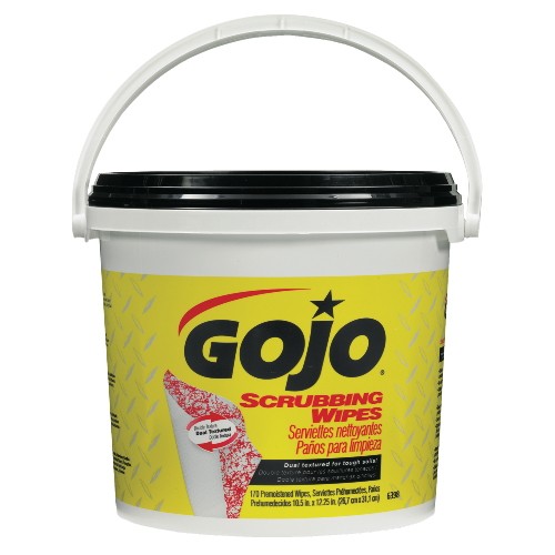 Gojo Scrubbing Towels, Hand Cleaning, White/Yellow, 170/Bucket