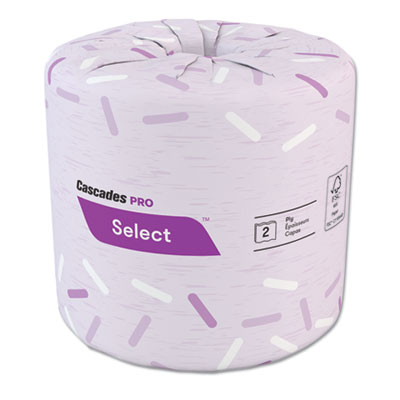Select Standard Bath Tissue, 2-Ply, White, 4 x 3, 500 Sheets/Roll, 96 Rolls/Carton