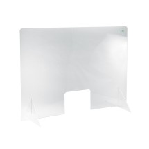CAC China SHLD-4832 Self-Standing Acrylic Shield with Window 48&quot; W x 32&quot; H