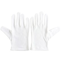 CAC China GLCT-1L Service Glove Cotton White L 12-PC - 1 dozen