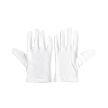 CAC China GLCT-1M White Service Glove Cotton M 12-PC - 1 dozen